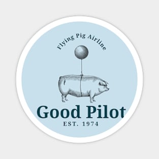 Flying Pig Airline Vintage Funny Pig Art Magnet